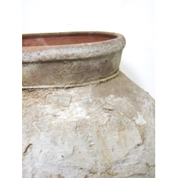 Wazon Rustykalny Dzban XL betonowy / gliniany Bielony